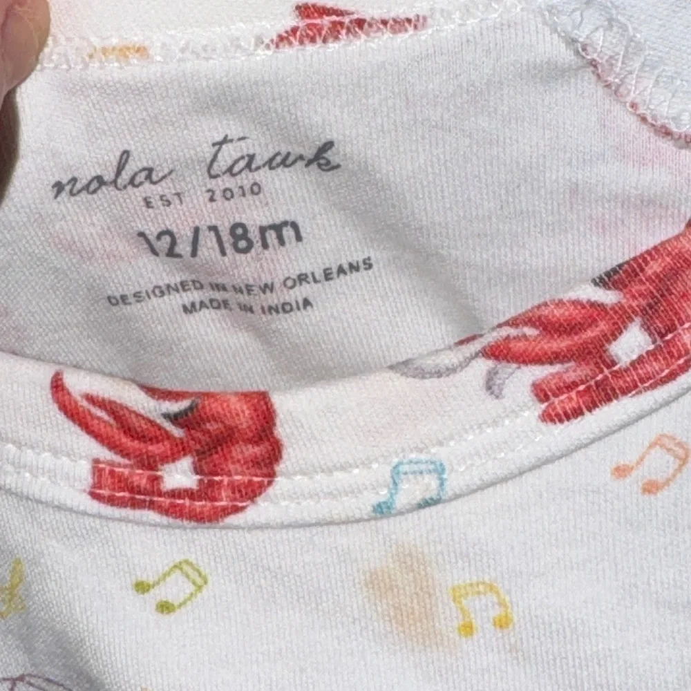 NOLA tawk Mardi Gras crawfish onesie baby boy girl nola toddler Louisiana LSU
